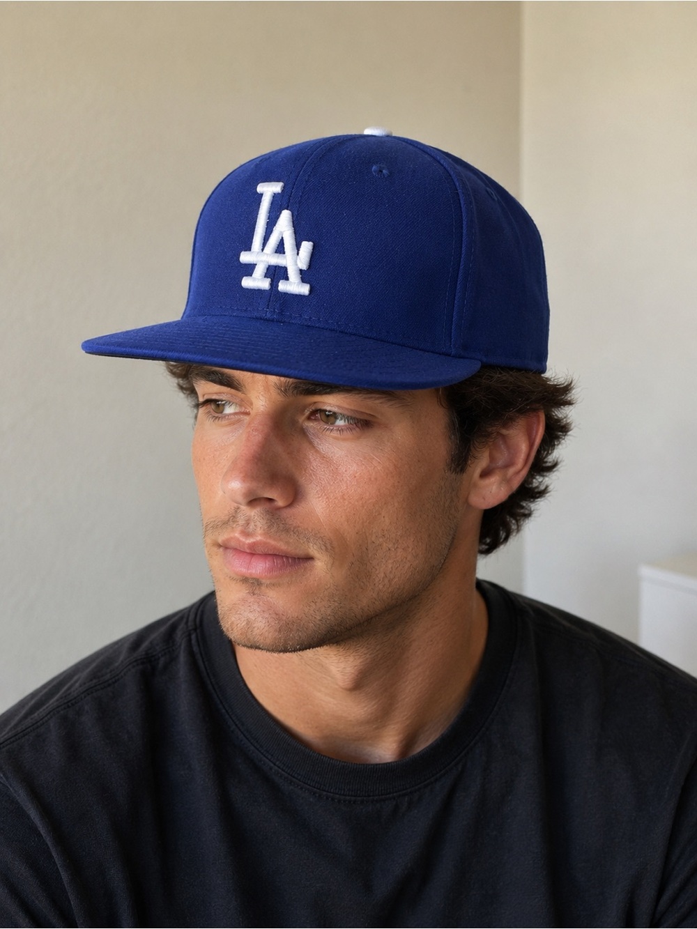 New Era 59 Fifty Los Angeles Blue Fitted Cap with White Logo